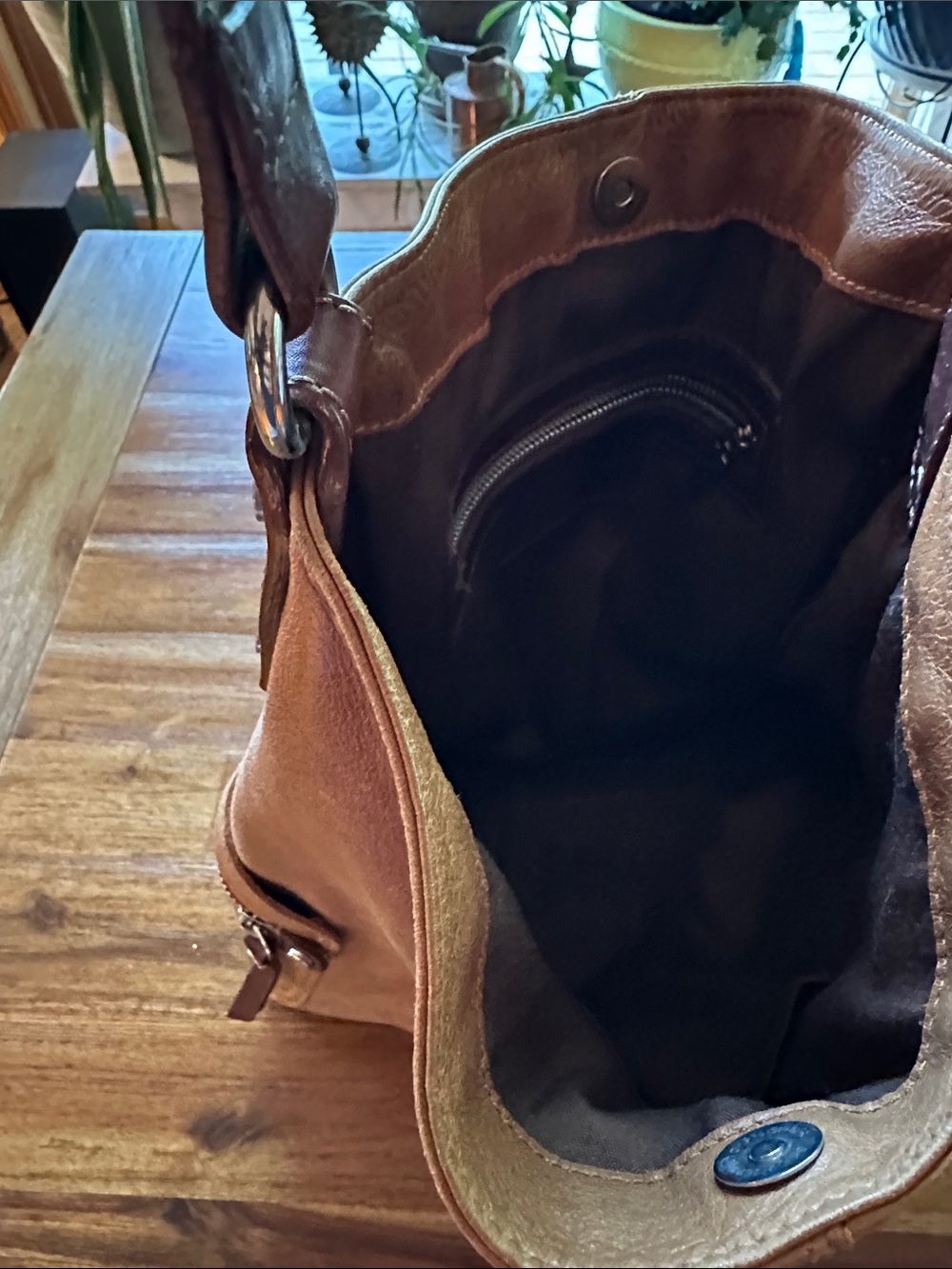 Tano Brown Leather-Trim Shoulder Bag - Picture 3 of 7